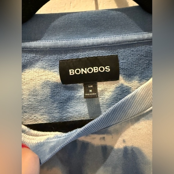 Bonobos Limited Edition Blue Splash Tie Dye Sweatshirt Slim Fit Size M - Picture 4 of 5